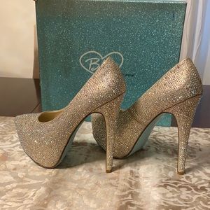 Blue by Betsy Johnson crystal heels